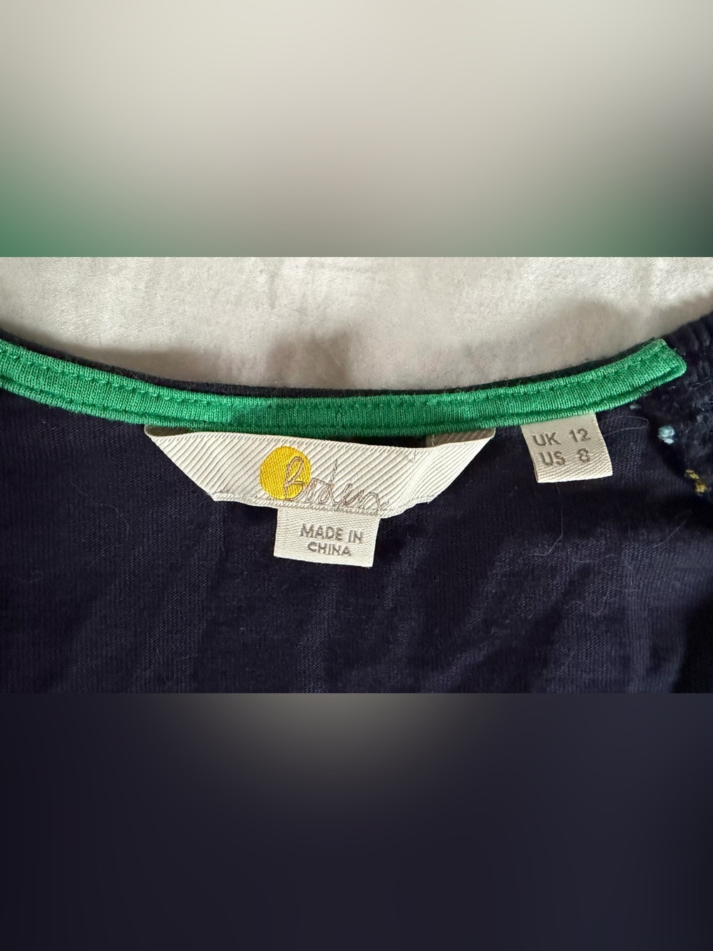 Boden Blue V-Neck Top with Colorful Embroidered Accents NWOT - Picture 2 of 4
